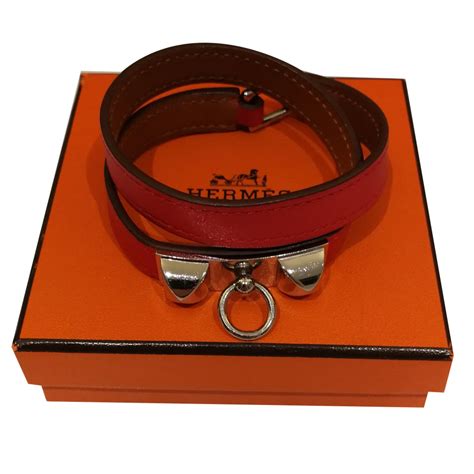 bracelet hermes cuir rouge|Hermes bracelet leather women's.